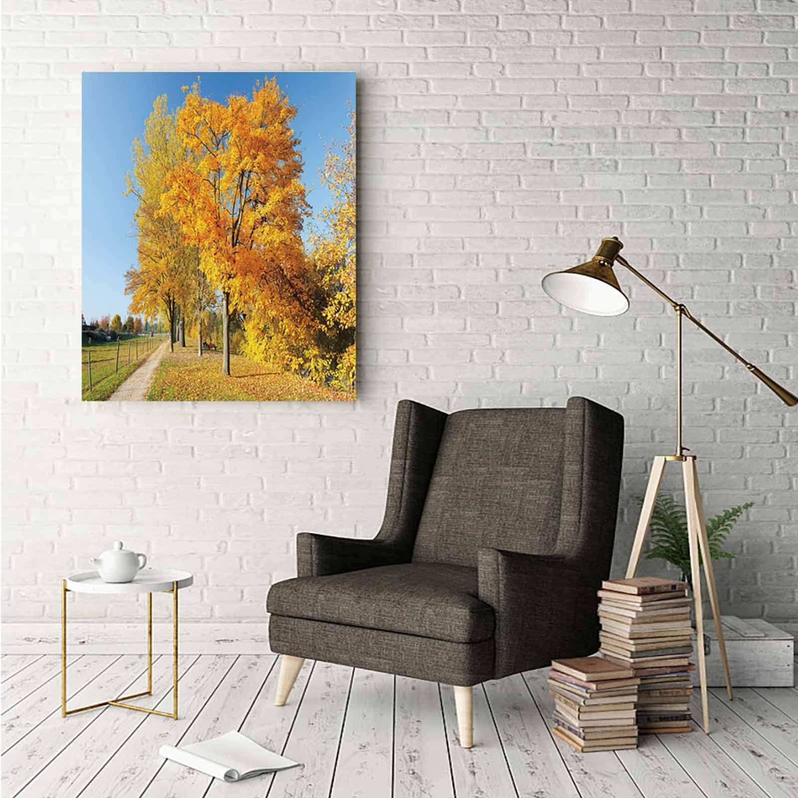 Amazon.co.jp: 秋 アート絵画 風景画 40x50cm パネル絵画 インテリア